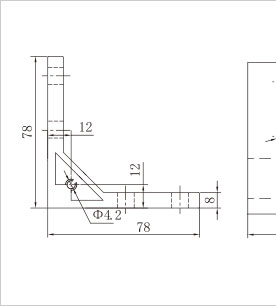 單槽鋁型材強力角件二維圖