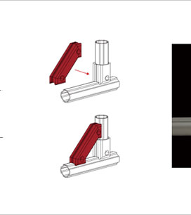 精益管45度斜撐扣件安裝示意圖 精益管45度斜撐扣件安裝示意圖