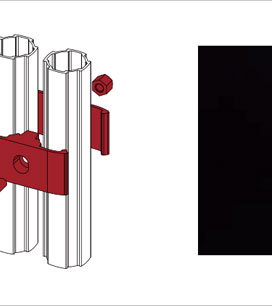精益管雙卡環連接扣件安裝示意圖