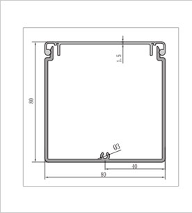 8080鋁合金線(xiàn)槽型材二維圖