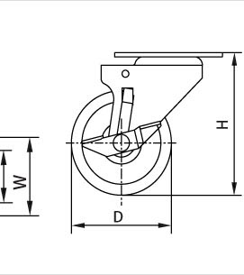 平板活動腳輪側(cè)視圖 平板活動腳輪側(cè)視圖
