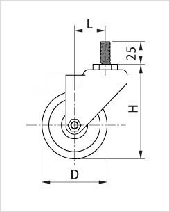 螺桿腳輪側(cè)面圖 螺桿腳輪側(cè)面圖